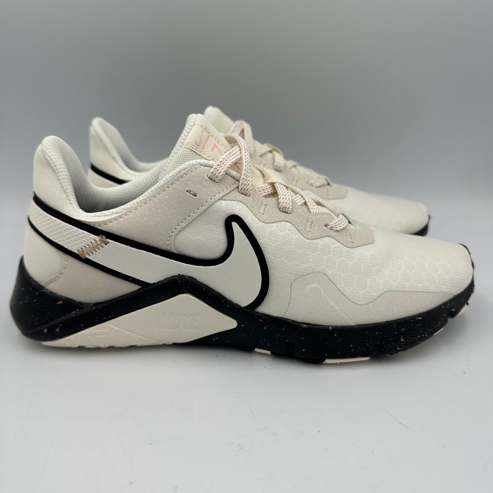 Nike Legend Essential 2 PRM CZ3668-100 Women 6.5 Sail Black Training Shoes NWOB